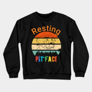 Vintage resting pit face dog Crewneck Sweatshirt